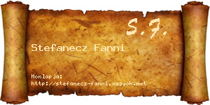 Stefanecz Fanni névjegykártya