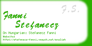 fanni stefanecz business card
